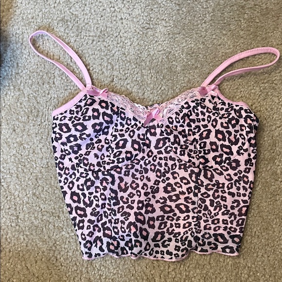 Tops - Pink Leopard Print Camisole Top
